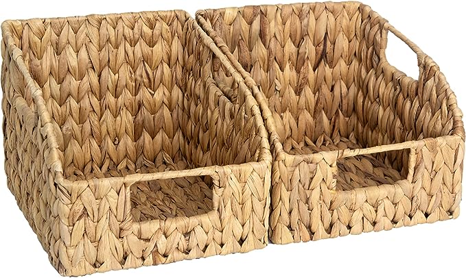 Baskets for Organizing, Wicker Baskets with Built-in Handles