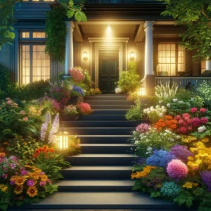 Creating curb appeal by landscaping and adding outdoor lighting.